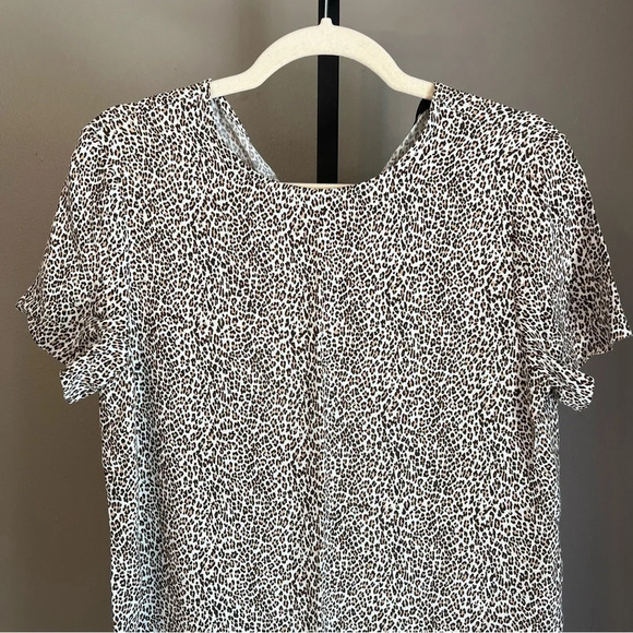 Jenni Kayne Palmer Leopard T-Shirt Dress Small Classic Versatile Minimalist - Picture 2 of 5